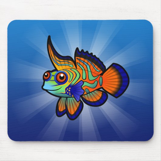 Cartoon-Mandarine/Dragonet Fische Mousepad (Vorne)