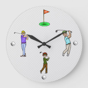 Cartoon Männliche Golfer Uhr