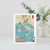 Cartoon Map Italiens Postkarte (Stehend Vorderseite)