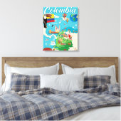 Cartoon Map Kolumbiens Leinwanddruck (Insitu (Schlafzimmer))
