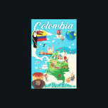 Cartoon Map Kolumbiens Leinwanddruck<br><div class="desc">Dieses Design enthält eine Cartoon-Karte von Kolumbien. Earth Ich habe http://legacy.lib.utexas.edu/maps/world_maps/world_physical_2015.pdf http://legacy.lib.utexas.edu/maps/americas/colombia_physio-2008.jpg Adresse als Referenz benutzt,  um die Konturen der Grundkarte mit Illustrator CS5 Software zeichnen,  andere Themen wurden von mir selbst erstellt.</div>