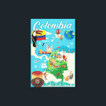 Cartoon Map Kolumbiens Leinwanddruck<br><div class="desc">Dieses Design enthält eine Cartoon-Karte von Kolumbien. Earth Ich habe http://legacy.lib.utexas.edu/maps/world_maps/world_physical_2015.pdf http://legacy.lib.utexas.edu/maps/americas/colombia_physio-2008.jpg Adresse als Referenz benutzt,  um die Konturen der Grundkarte mit Illustrator CS5 Software zeichnen,  andere Themen wurden von mir selbst erstellt.</div>