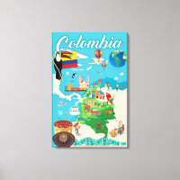 Cartoon Map Kolumbiens
