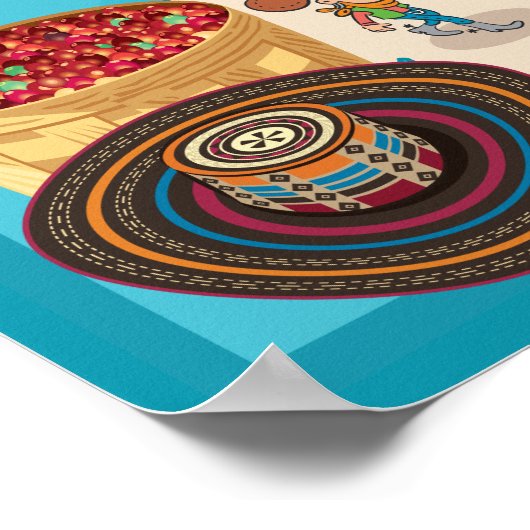 Cartoon Map Kolumbiens Poster (Ecke)