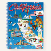 Cartoon Map of California Notizblock (Vorderseite)