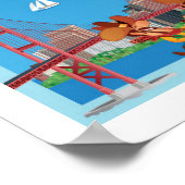 Cartoon Map of California Poster (Ecke)