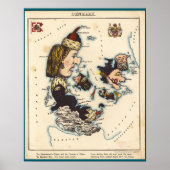 Cartoon Map of Denmark (1868) Poster (Vorne)