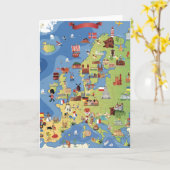 Cartoon Map of Europe Karte (Gelbe Blume)