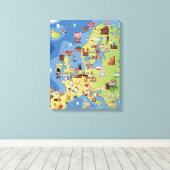 Cartoon Map of Europe Leinwanddruck (Insitu (Holzboden))