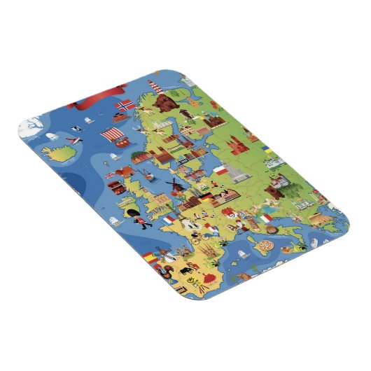Cartoon Map of Europe Magnet (Rechte Seite)