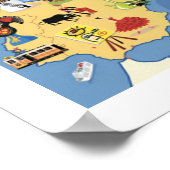 Cartoon Map of Europe Poster (Ecke)