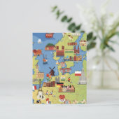 Cartoon Map of Europe Postkarte (Stehend Vorderseite)