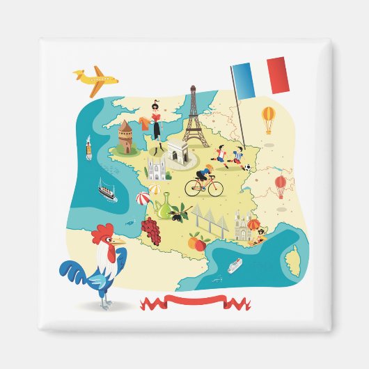 Cartoon Map of France Magnet (Vorne)