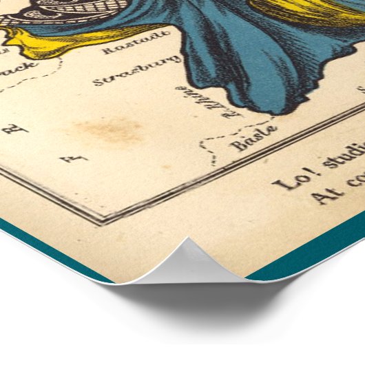 Cartoon Map of Germany (1868) Poster (Ecke)