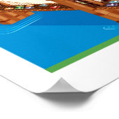 Cartoon Map of New York Staat Poster (Ecke)