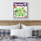 Cartoon Map of Wyoming Leinwanddruck (Insitu (Schlafzimmer))