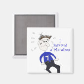 Cartoon Marathon Runner Magnet (Vorderseite/Rückseite)