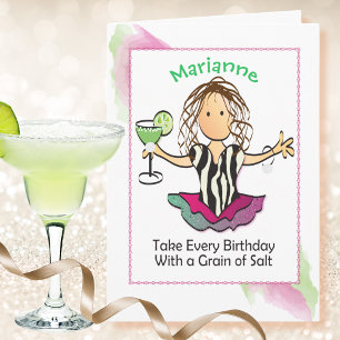 Cartoon Margarita Funny Sprichwort Geburtstag Karte