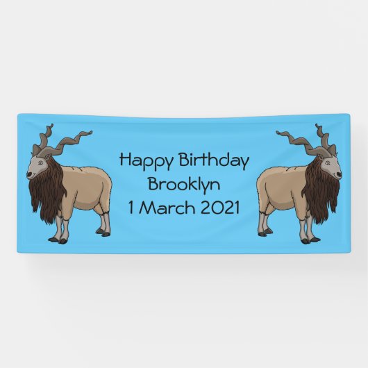 Cartoon Markhor Banner (Horizontal)