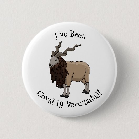 Cartoon Markhor Button (Vorderseite)