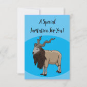 Cartoon Markhor Einladung (Rückseite)