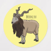 Cartoon Markhor Etiketten (Design 2)