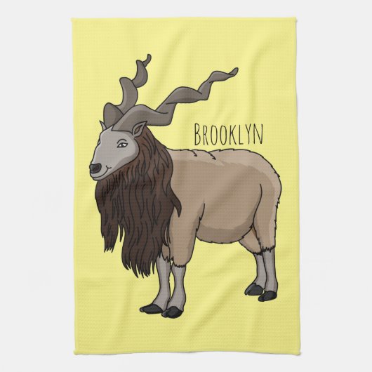 Cartoon Markhor Geschirrtuch (Vertikal)