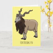 Cartoon Markhor Karte (Gelbe Blume)