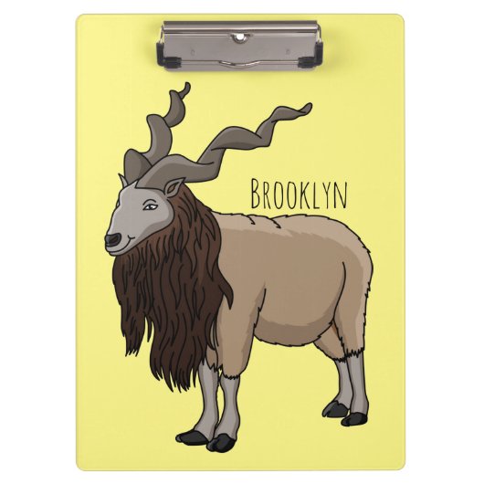 Cartoon Markhor Klemmbrett (Vorderseite)
