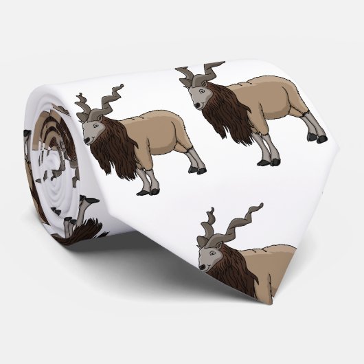 Cartoon Markhor Krawatte (Gerollt)