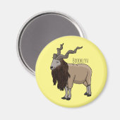 Cartoon Markhor Magnet (Vorderseite/Rückseite)