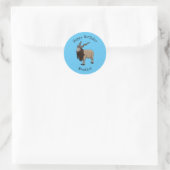 Cartoon Markhor Runder Aufkleber (Tasche)