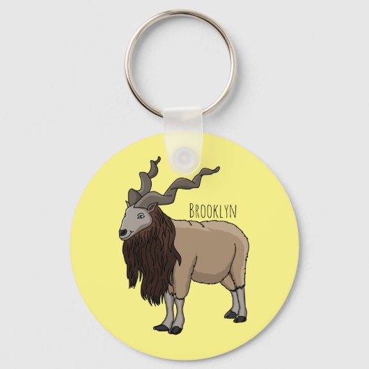 Cartoon Markhor Schlüsselanhänger (Vorderseite)