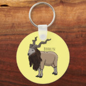 Cartoon Markhor Schlüsselanhänger (Vorderseite)