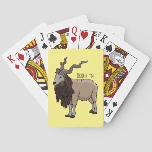 Cartoon Markhor Spielkarten (Rückseite)