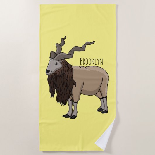 Cartoon Markhor Strandtuch (Vorderseite)