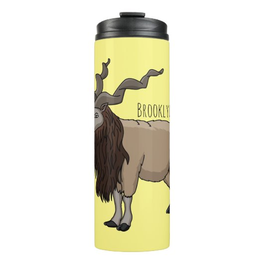 Cartoon Markhor Thermosbecher (Vorderseite)