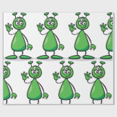 Cartoon Martian Geschenkpapier (Flach)