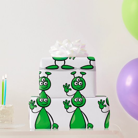 Cartoon Martian Geschenkpapier