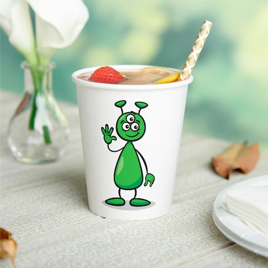 Cartoon Martian Pappbecher