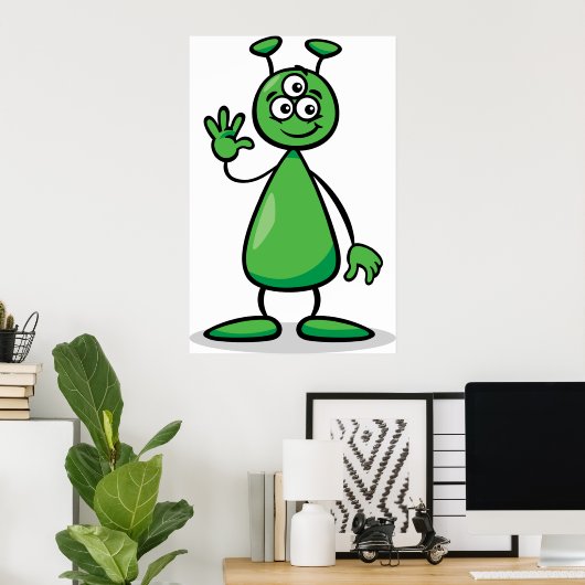 Cartoon Martian Poster (Heimbüro)