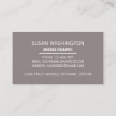 Cartoon Massage, Massagetherapeut Visitenkarte (Rückseite)