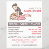 Cartoon Massage, Massagetherapie, Massageraum Flyer (Vorne)