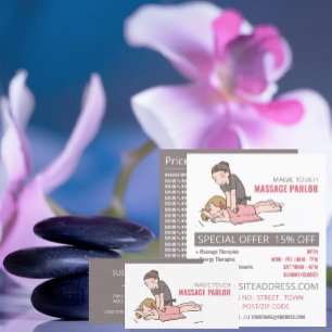 Cartoon Massage, Massagetherapie, Massageraum Flyer