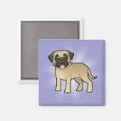 Cartoon Mastiff / Bullmastiff Magnet (Vorderseite/Rückseite)