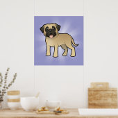 Cartoon Mastiff / Bullmastiff Poster (Küche)