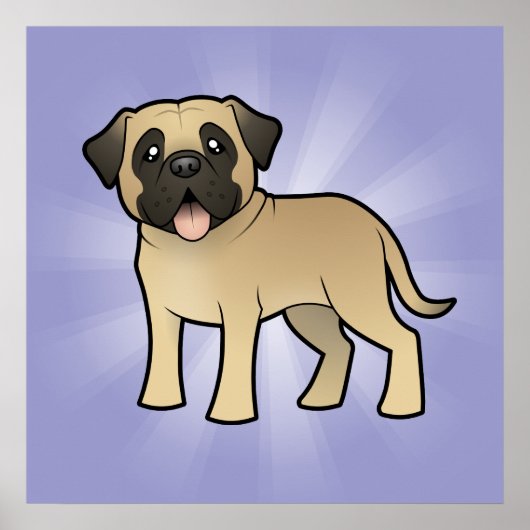 Cartoon Mastiff / Bullmastiff Poster (Vorne)