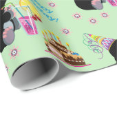 Cartoon Maulwurf. Herzlichen Glückwunsch zum Gebur Geschenkpapier (Rolleneckpunkt)