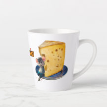 Cartoon Maus in Liebe mit einem Stück Käse auf ein