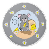Cartoon-Maus-Keramik-Knöpfe mit Edelweiß-Rahmen Keramikknauf (Vorderseite)